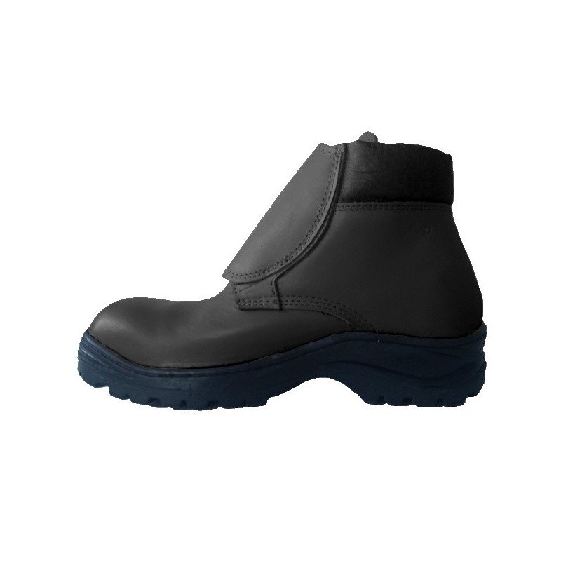 Bota industrial 282 con casco de acero con cubre polvo en metatarso - Negro Suela goma hule SBR