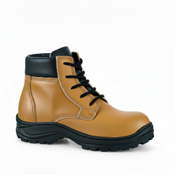 Bota con casquillo de acero industrial 282 - Miel Suela goma hule SBR