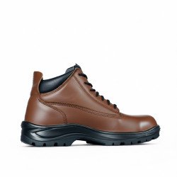 Bota con casco de acero industrial 284 - Café Suela Goma hule SBR