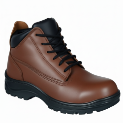 Bota con casco de acero industrial 284 - Café Suela Goma hule SBR