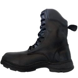 Bota táctica tubo 100% piel sin cierre Modelo 415 - Negro Suela Goma de Hule NBR Acrilo Nitrilo
